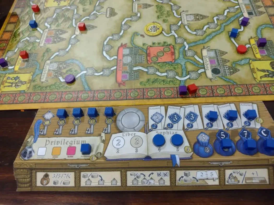 Hansa Teutonica, Ticket to Ride, jogo de tabuleiro, jogo euro, interação entre jogadores, jogo estratégico, construção de rotas, board games, jogos independentes de idioma, jogos para família
